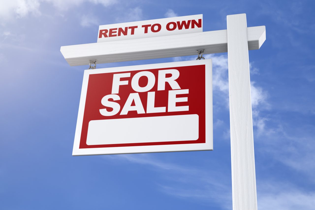 Real Estate Sign For Sale Rent to Own Blue Sky
